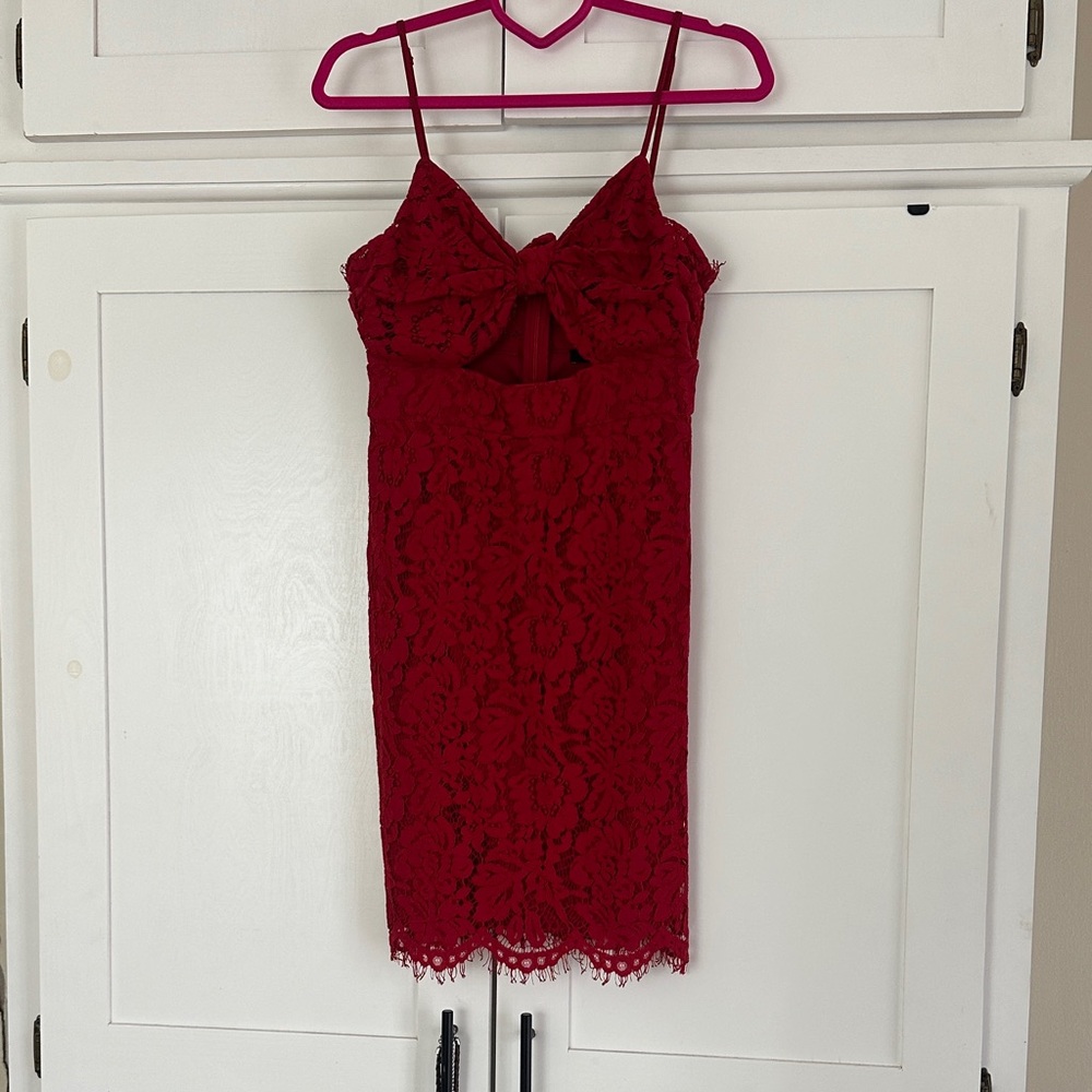 Forever 21 Crimson Lace Backless Dress